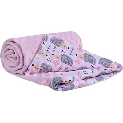 Medi Partners Manta para Bebe 75x100cm Mantas Recien Nacido Mantita Bebes 100% Algodon Verano Bebés Minky Universal Confortable (Erizos con Rosa Claro Minky) Medi Partners Manta para Bebe 75x100cm Mantas Recien Nacido Mantita Bebes 100% Algodon Verano Bebés Minky Universal Confortable (Erizos con Rosa Claro Minky)