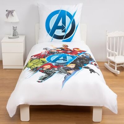 Disney Home Avengers Juego de Ropa de Cama Reversible de 140 x 200 cm, Funda de Almohada de 65 x 65 cm, 100% algodón, 2 Piezas, Suave y Agradable a la Piel Disney Home Avengers Juego de Ropa de Cama Reversible de 140 x 200 cm, Funda de Almohada de 65 x 65 cm, 100% algodón, 2 Piezas, Suave y Agradable a la Piel