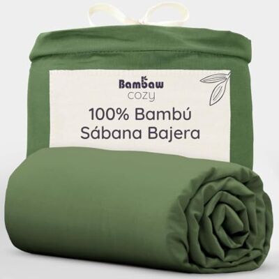 Bambaw Sabana Bajera 150x200 Bambu Cama 150 cm, Bolsillo de 35cm, Sábanas de Bambu 150 cm Hipoalergenico y Antiacaros, Sabanas Frias para el Verano y el Invierno, Certificado Oeko-Tex (Oliva) Bambaw Sabana Bajera 150x200 Bambu Cama 150 cm, Bolsillo de 35cm, Sábanas de Bambu 150 cm Hipoalergenico y Antiacaros, Sabanas Frias para el Verano y el Invierno, Certificado Oeko-Tex (Oliva)