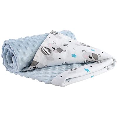 Medi Partners Manta para Bebe 75x100cm Mantas Recien Nacido Mantita Bebes 100% Algodon Verano Bebés Minky Universal Confortable (Oso de Peluche de Color Celeste Minky) Medi Partners Manta para Bebe 75x100cm Mantas Recien Nacido Mantita Bebes 100% Algodon Verano Bebés Minky Universal Confortable (Oso de Peluche de Color Celeste Minky)