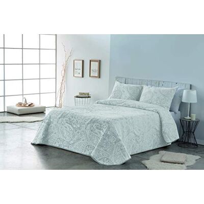 VIALMAN Colcha Bouti Ligero Sofia 29 con un Diseño de Cachemira para Cama de Matrimonio de 180 y 200 cm Colcha Cachemir 180 y 200 Colcha Paisley 270x270 cm, Color Blanco VIALMAN Colcha Bouti Ligero Sofia 29 con un Diseño de Cachemira para Cama de Matrimonio de 180 y 200 cm Colcha Cachemir 180 y 200 Colcha Paisley 270x270 cm, Color Blanco