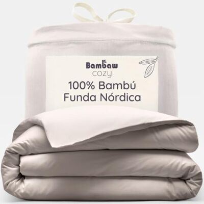 Bambaw Funda Nordica Bambu 135x200 cm, para Cama 90 cm, Sabanas Refrescantes, Termorreguladoras y Antiacaros, Sabanas Frias para el Verano y el Invierno, Funda Nórdica Antiácaros Bambu (Arena) Bambaw Funda Nordica Bambu 135x200 cm, para Cama 90 cm, Sabanas Refrescantes, Termorreguladoras y Antiacaros, Sabanas Frias para el Verano y el Invierno, Funda Nórdica Antiácaros Bambu (Arena)