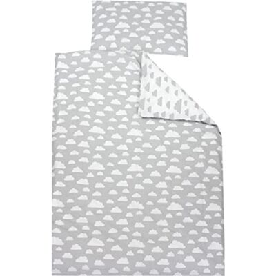 TupTam Juego de Ropa de Cama para Niños, de 2 Piezas., Nubes Gris, 120x90 cm TupTam Juego de Ropa de Cama para Niños, de 2 Piezas., Nubes Gris, 120x90 cm