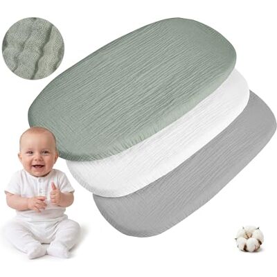 Medi Partners Sabanas Cuna Bebe 86x40 Sabana Bajera Capazo Set de 3 Funda Colchon Combiador para Carro 100% Algodón Muselina Universal Minicuna Moises Sábanas Carrito (Oliva-Blanco-Gris) Medi Partners Sabanas Cuna Bebe 86x40 Sabana Bajera Capazo Set de 3 Funda Colchon Combiador para Carro 100% Algodón Muselina Universal Minicuna Moises Sábanas Carrito (Oliva-Blanco-Gris)