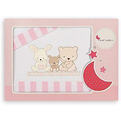 Interbaby Amazon, Juego de sábanas Love de bebé para Mini cuna 100% algodón en color blanco y rosa Interbaby Amazon, Juego de sábanas Love de bebé para Mini cuna 100% algodón en color blanco y rosa