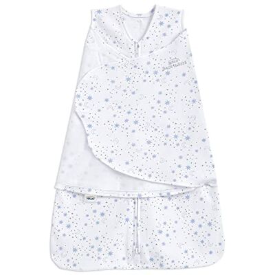 HALO Saco de Dormir Swaddle, 1.5 TOG 100% algodón, Manta para bebé recién Nacido, Unisex para niños y niñas, 0-3 Meses, Luna de Medianoche Azul HALO Saco de Dormir Swaddle, 1.5 TOG 100% algodón, Manta para bebé recién Nacido, Unisex para niños y niñas, 0-3 Meses, Luna de Medianoche Azul