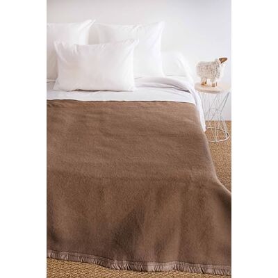 HOME MAISON Manta 100% lana virgen pura 500 g/m² borde de satén - Manta HOME MAISON Manta 100% lana virgen pura 500 g/m² borde de satén - Manta