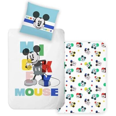 Disney Home Mickey Juego de Ropa de Cama Reversible para niños, 135 x 200 cm, Funda de Almohada de 80 x 80 cm, 100% algodón, 2 Piezas, Suave y Agradable a la Piel Disney Home Mickey Juego de Ropa de Cama Reversible para niños, 135 x 200 cm, Funda de Almohada de 80 x 80 cm, 100% algodón, 2 Piezas, Suave y Agradable a la Piel