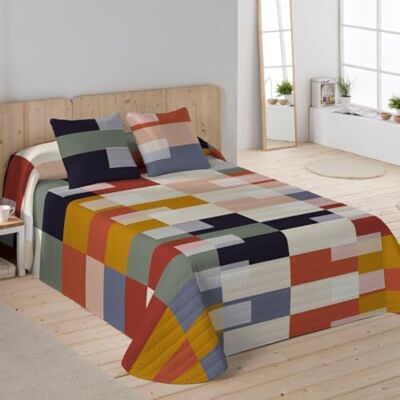 NATURALS Colcha Bouti Estampada Cama 150 (250x260 cm) Microfibra Extrasuave 2 Fundas de Cojín 50x50 cm Cubrecama Acolchado a Líneas Ideal Primavera y Verano NATURALS Colcha Bouti Estampada Cama 150 (250x260 cm) Microfibra Extrasuave 2 Fundas de Cojín 50x50 cm Cubrecama Acolchado a Líneas Ideal Primavera y Verano