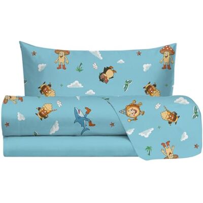 hermet Jolly Juego de sábanas para Cama Individual, diseño de Tenis, 100% algodón, sábana encimera + sábana Bajera + Funda de Almohada hermet Jolly Juego de sábanas para Cama Individual, diseño de Tenis, 100% algodón, sábana encimera + sábana Bajera + Funda de Almohada