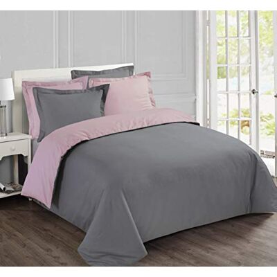 Vision Juego de Cama Reversible 100% Algodón – Gris Rosa – Cama Doble (200x200 cm) – Incluye Funda Nórdica y 2 Fundas de Almohada (65x65 cm) – 57 Hilos, Suave y Confortable, Certificado Oeko-Tex Vision Juego de Cama Reversible 100% Algodón – Gris Rosa – Cama Doble (200x200 cm) – Incluye Funda Nórdica y 2 Fundas de Almohada (65x65 cm) – 57 Hilos, Suave y Confortable, Certificado Oeko-Tex