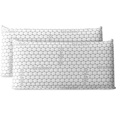 DUÉRMETE ONLINE Almohada Viscoelástica Carbono Plus Máximo Confort y Excelente Adaptabilidad con Propiedades Antiestrés 2 Unidades de 70 x 40 cm DUÉRMETE ONLINE Almohada Viscoelástica Carbono Plus Máximo Confort y Excelente Adaptabilidad con Propiedades Antiestrés 2 Unidades de 70 x 40 cm
