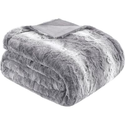 Madison Park Zuri Manta de piel sintética de gran tamaño, 152,4 x 177,8 cm, color gris Madison Park Zuri Manta de piel sintética de gran tamaño, 152,4 x 177,8 cm, color gris