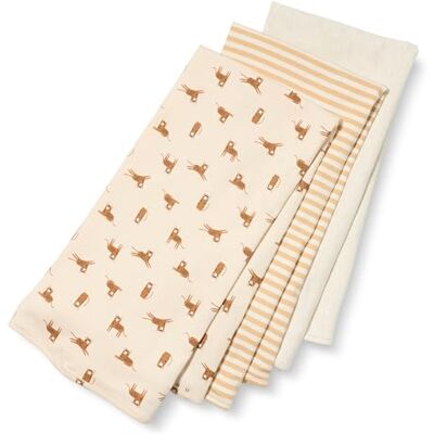 Amazon Essentials Mantas Unisex Bebés, Pack de 3, Avena Mezcla/Rayas/Tigre, Talla única Amazon Essentials Mantas Unisex Bebés, Pack de 3, Avena Mezcla/Rayas/Tigre, Talla única