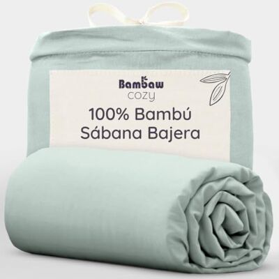Bambaw Sábana Bajera Bambú 180x200 cm, Bolsillo 35 cm, Ropa de Cama Antiacaros para Cama 180, Sabana Verano e Invierno Termica y Suave, Sabanas de Bambu 180x200, Certificado Oeko-Tex (Verde Agua) Bambaw Sábana Bajera Bambú 180x200 cm, Bolsillo 35 cm, Ropa de Cama Antiacaros para Cama 180, Sabana Verano e Invierno Termica y Suave, Sabanas de Bambu 180x200, Certificado Oeko-Tex (Verde Agua)