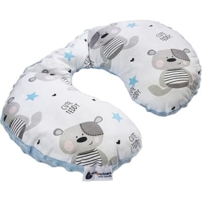 Medi Partners Almohada Cervical Coche Bebe cojin cuello niños cojín viaje 100% Algodón/Minky Avion Neck Travel Pillow Almohadilla Cervicales Nino (Teddy con celeste Minky) Medi Partners Almohada Cervical Coche Bebe cojin cuello niños cojín viaje 100% Algodón/Minky Avion Neck Travel Pillow Almohadilla Cervicales Nino (Teddy con celeste Minky)