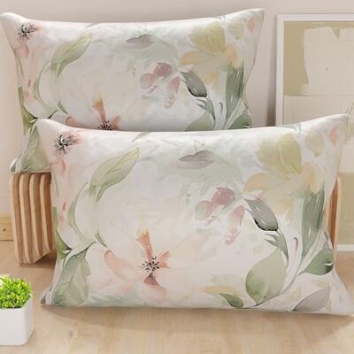 PETTI ARTIGIANI ITALIANI Par de Fundas de cojín de 40 x 60 cm de Microfibra, Cojines para decoración de Dormitorio, sofá, salón, Juego de 2 Fundas de cojín, Funda de Almohada Floral 143, 100% Made PETTI ARTIGIANI ITALIANI Par de Fundas de cojín de 40 x 60 cm de Microfibra, Cojines para decoración de Dormitorio, sofá, salón, Juego de 2 Fundas de cojín, Funda de Almohada Floral 143, 100% Made