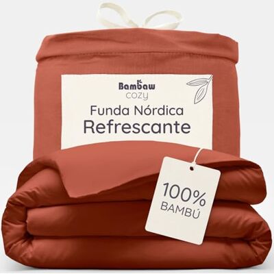Bambaw Funda Nórdica 135x200 Bambú, para Cama 90 cm, Sabana Refrescante, Térmica y Antiacaros, Sábanas Frescas para Verano e Invierno, Funda Nórdica Bambu Cama Individual (Terracota) Bambaw Funda Nórdica 135x200 Bambú, para Cama 90 cm, Sabana Refrescante, Térmica y Antiacaros, Sábanas Frescas para Verano e Invierno, Funda Nórdica Bambu Cama Individual (Terracota)