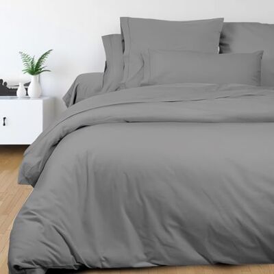 Soleil d'ocre Sábana encimera de algodón gris - Ropa de cama Soleil d'ocre Sábana encimera de algodón gris - Ropa de cama