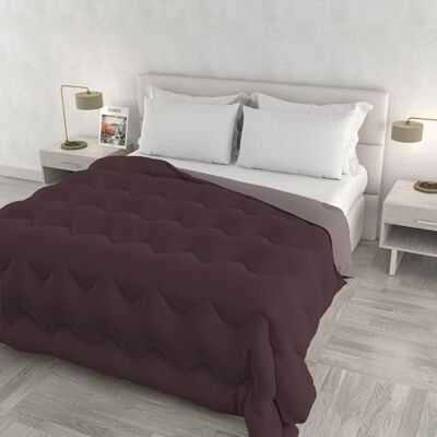 Italian Bed Linen Edredón de Invierno ZOE Made in Italy Bicolor Reversible, Relleno nórdico 250 g Edredón Cama matrimonial 250x250 cm Lavable a máquina Vino/Rosa Antiguo Italian Bed Linen Edredón de Invierno ZOE Made in Italy Bicolor Reversible, Relleno nórdico 250 g Edredón Cama matrimonial 250x250 cm Lavable a máquina Vino/Rosa Antiguo