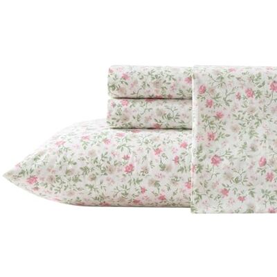 Laura Ashley Juego de sábanas tamaño Queen, Juego de Ropa de Cama de percal de algodón súper Suave con Fundas a Juego, Certificado Oeko-Tex (Bonnie Pink, Queen) Laura Ashley Juego de sábanas tamaño Queen, Juego de Ropa de Cama de percal de algodón súper Suave con Fundas a Juego, Certificado Oeko-Tex (Bonnie Pink, Queen)
