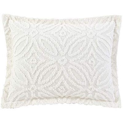 Beatrice Home Fashions Colcha de Chenilla con diseño Anillo de Boda, Funda de cojín estándar, Color Marfil Beatrice Home Fashions Colcha de Chenilla con diseño Anillo de Boda, Funda de cojín estándar, Color Marfil