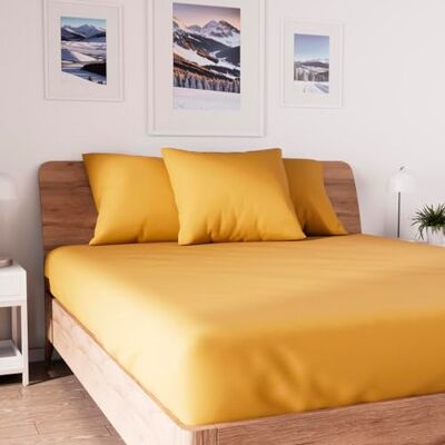 Soleil d'ocre Mostaza Sábana Ajustable de Jersey de Algodón Soleil d'ocre Mostaza Sábana Ajustable de Jersey de Algodón