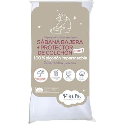Sábana ajustable mágica blanca de P'tit Lit - Ropa de cama Sábana ajustable mágica blanca de P'tit Lit - Ropa de cama