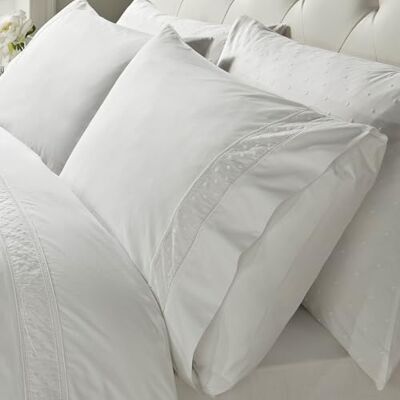 Catherine Lansfield Kelly White Fundas de Almohadas H/W en Pares 50x70 cm Catherine Lansfield Kelly White Fundas de Almohadas H/W en Pares 50x70 cm