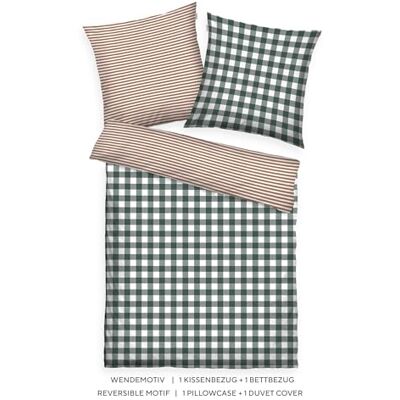 TOM TAILOR Juego de Cama de Franela (80 x 80 cm + 135 x 200 cm, 100% algodón/Franela, con diseño Reversible y Cremallera de Marca de Colores, diseño de Cuadros clásicos, Verde y marrón) TOM TAILOR Juego de Cama de Franela (80 x 80 cm + 135 x 200 cm, 100% algodón/Franela, con diseño Reversible y Cremallera de Marca de Colores, diseño de Cuadros clásicos, Verde y marrón)