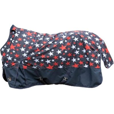 HKM Norwich Manta cuello alto 600D con polar Azul Con Estrellas 145 HKM Norwich Manta cuello alto 600D con polar Azul Con Estrellas 145