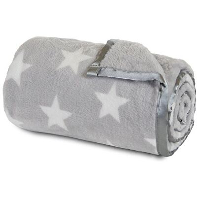 babybay Cuddle Blanket, Light Grey Stars White, 350 g, Unisex babybay Cuddle Blanket, Light Grey Stars White, 350 g, Unisex
