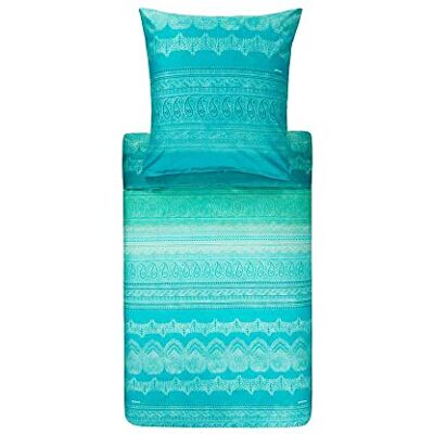 Bassetti LESCHI DE BRUNELELO Ropa de Cama + 1 Funda de, 100% satén de algodón (110 Hilos por cm²), Esmeralda, 155x220 + 1 K 80x80 cm Bassetti LESCHI DE BRUNELELO Ropa de Cama + 1 Funda de, 100% satén de algodón (110 Hilos por cm²), Esmeralda, 155x220 + 1 K 80x80 cm