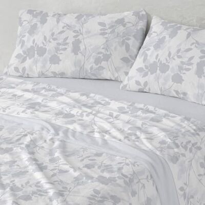 Blanco Juego de Sábanas Coralina Invierno Poliéster Cama 150 Azul Blanco Juego de Sábanas Coralina Invierno Poliéster Cama 150 Azul