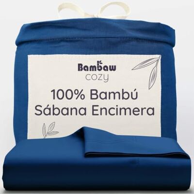 Bambaw Sábana Encimera de Bambú Cama 90/105, 180x290 cm, Ropa de Cama de Bambu Hipoalergenica y Anticalor, Sabana Frio Verano e Invierno, Sabanas Termicas 90/105 cm (Azul Marino) Bambaw Sábana Encimera de Bambú Cama 90/105, 180x290 cm, Ropa de Cama de Bambu Hipoalergenica y Anticalor, Sabana Frio Verano e Invierno, Sabanas Termicas 90/105 cm (Azul Marino)