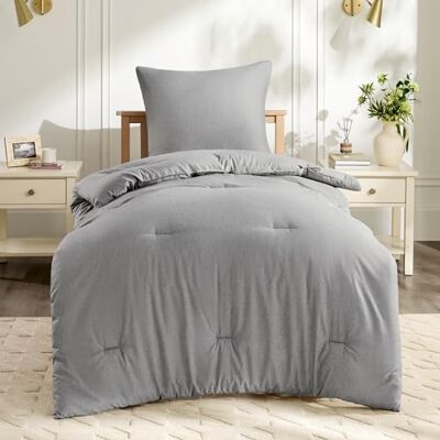 Bedsure Edredon Cama 80 Edredón sin Funda Catiónico poliéster 300 g/m² 1x Nórdico 135x200, 1x Fundas de Almohada 80x80, Temperatura Regulada Oeko-Tex Lavable a Máquina, Gris Ceniza Bedsure Edredon Cama 80 Edredón sin Funda Catiónico poliéster 300 g/m² 1x Nórdico 135x200, 1x Fundas de Almohada 80x80, Temperatura Regulada Oeko-Tex Lavable a Máquina, Gris Ceniza