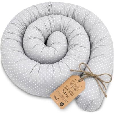 Totsy Baby Almohada para Dormir de Lado algodón 150 cm Algodón cojin Cervical Enrollable Lavable Cojines Grandes Almohada para el Cuerpo Oeko-Tex Lunares en Gris Totsy Baby Almohada para Dormir de Lado algodón 150 cm Algodón cojin Cervical Enrollable Lavable Cojines Grandes Almohada para el Cuerpo Oeko-Tex Lunares en Gris