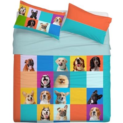 Gabel Juego de sábanas cubrecama Dogs, 160 x 290 cm, Puro algodón, Multicolor, impresión fotográfica Digital Gabel Juego de sábanas cubrecama Dogs, 160 x 290 cm, Puro algodón, Multicolor, impresión fotográfica Digital