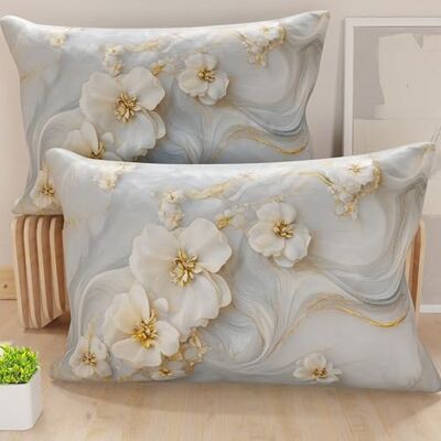 PETTI ARTIGIANI ITALIANI Par de fundas de cojín de 40 x 80 cm de microfibra, cojines decorativos para dormitorio, sofá, salón, juego de 2 fundas de cojín, funda de almohada floral 06 1, 100% Made in PETTI ARTIGIANI ITALIANI Par de fundas de cojín de 40 x 80 cm de microfibra, cojines decorativos para dormitorio, sofá, salón, juego de 2 fundas de cojín, funda de almohada floral 06 1, 100% Made in
