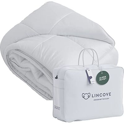 Lincove Edredón de plumón Canadiense, Relleno de edredón para Todas Las Estaciones, Lavable a máquina, 600 Hilos, Potencia de Relleno de 800, Carcasa de satén 100% algodón, tamaño Queen Lincove Edredón de plumón Canadiense, Relleno de edredón para Todas Las Estaciones, Lavable a máquina, 600 Hilos, Potencia de Relleno de 800, Carcasa de satén 100% algodón, tamaño Queen