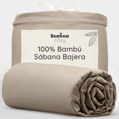 Bambaw Sábana Bajera Bambú 180x200 cm, Bolsillo 35 cm, Ropa de Cama Antiacaros para Cama 180, Sabana Verano e Invierno Termica y Suave, Sabanas de Bambu 180x200, Certificado Oeko-Tex (Beige Topo) Bambaw Sábana Bajera Bambú 180x200 cm, Bolsillo 35 cm, Ropa de Cama Antiacaros para Cama 180, Sabana Verano e Invierno Termica y Suave, Sabanas de Bambu 180x200, Certificado Oeko-Tex (Beige Topo)