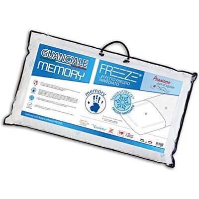 V.I.P. Very Important Pillow Cojín VIP, Efecto Fresco, 42 x 72 cm, Blanco 100% viscolático, Fabricado en Italia, Funda de 70% poliéster, 30% Freeze V.I.P. Very Important Pillow Cojín VIP, Efecto Fresco, 42 x 72 cm, Blanco 100% viscolático, Fabricado en Italia, Funda de 70% poliéster, 30% Freeze