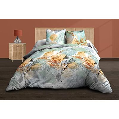Le linge de Jules 220 x 240 – Funda nórdica de algodón con 2 Fundas de Almohada, Multicolor, acuarel, 220 x 240 cm Le linge de Jules 220 x 240 – Funda nórdica de algodón con 2 Fundas de Almohada, Multicolor, acuarel, 220 x 240 cm