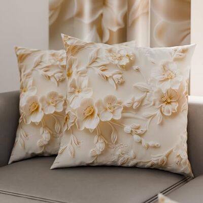 PETTI ARTIGIANI ITALIANI Par de fundas de cojín de 35 x 35 cm de microfibra, cojines para decoración de dormitorio, sofá, salón, juego de 2 fundas de cojín, funda de almohada floral 06 10, 100% Made PETTI ARTIGIANI ITALIANI Par de fundas de cojín de 35 x 35 cm de microfibra, cojines para decoración de dormitorio, sofá, salón, juego de 2 fundas de cojín, funda de almohada floral 06 10, 100% Made
