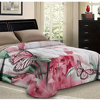 PETTI ARTIGIANI ITALIANI , Edredón Nórdico de Microfibra, Otoño-Invierno, 100% Made in Italy, Roses y Mariposas, Cama 180 (170/180 x 190/200 cm) () PETTI ARTIGIANI ITALIANI , Edredón Nórdico de Microfibra, Otoño-Invierno, 100% Made in Italy, Roses y Mariposas, Cama 180 (170/180 x 190/200 cm) ()
