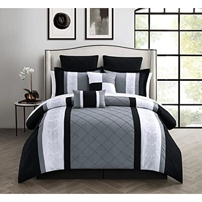 Juego de ropa de cama bordada de 8 piezas Queen Juego de ropa de cama bordada de 8 piezas Queen