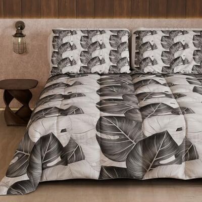 PETTI ARTIGIANI ITALIANI Colcha de invierno, edredón de invierno, colcha de matrimonio, doble cara, color liso y estampado digital tropical negro, 100% microfibra hipoalergénica, fabricado en Italia PETTI ARTIGIANI ITALIANI Colcha de invierno, edredón de invierno, colcha de matrimonio, doble cara, color liso y estampado digital tropical negro, 100% microfibra hipoalergénica, fabricado en Italia