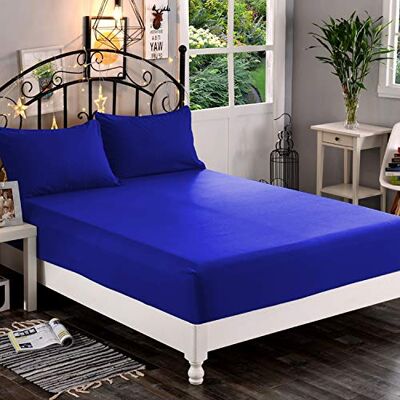 Elegant Comfort 1500 Sábana Bajera de 1 Pieza de Calidad hotelera, Microfibra Suave de Calidad, Bolsillo Profundo de hasta 16 Pulgadas, Resistente a Arrugas y decoloración, tamaño Queen, Azul Rey Elegant Comfort 1500 Sábana Bajera de 1 Pieza de Calidad hotelera, Microfibra Suave de Calidad, Bolsillo Profundo de hasta 16 Pulgadas, Resistente a Arrugas y decoloración, tamaño Queen, Azul Rey