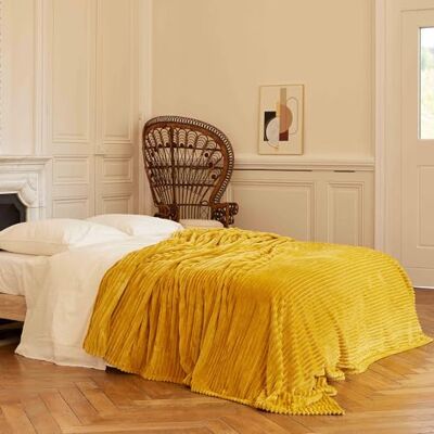 Manta de microfleece Home Maison - Efecto acanalado 3D - Varias medidas Manta de microfleece Home Maison - Efecto acanalado 3D - Varias medidas