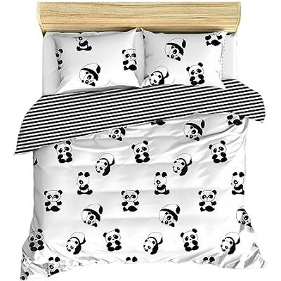 Wellhome - Nordic 240x220 - Negro/Blanco - Juego de funda nórdica Wellhome - Nordic 240x220 - Negro/Blanco - Juego de funda nórdica
